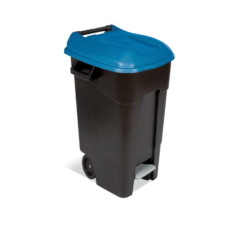 Contenedor Teix 120 L con tapa azul Contenedor Teix de reciclaje de 120 L con tapa azul