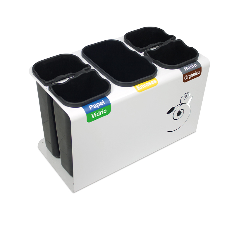 Papelera Luna para interior y exterior con configuración para 5 residuos