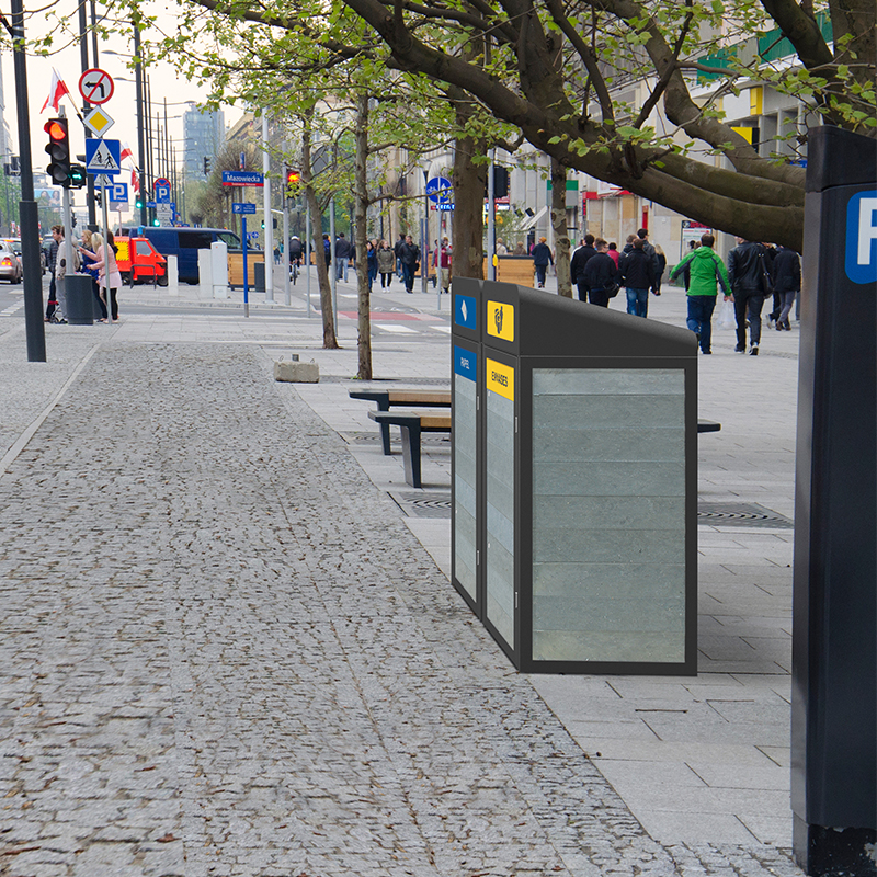Cubrecontenedor Zúrich para reciclaje en exterior Cubrecontenedor Zúrich para reciclaje en exterior
